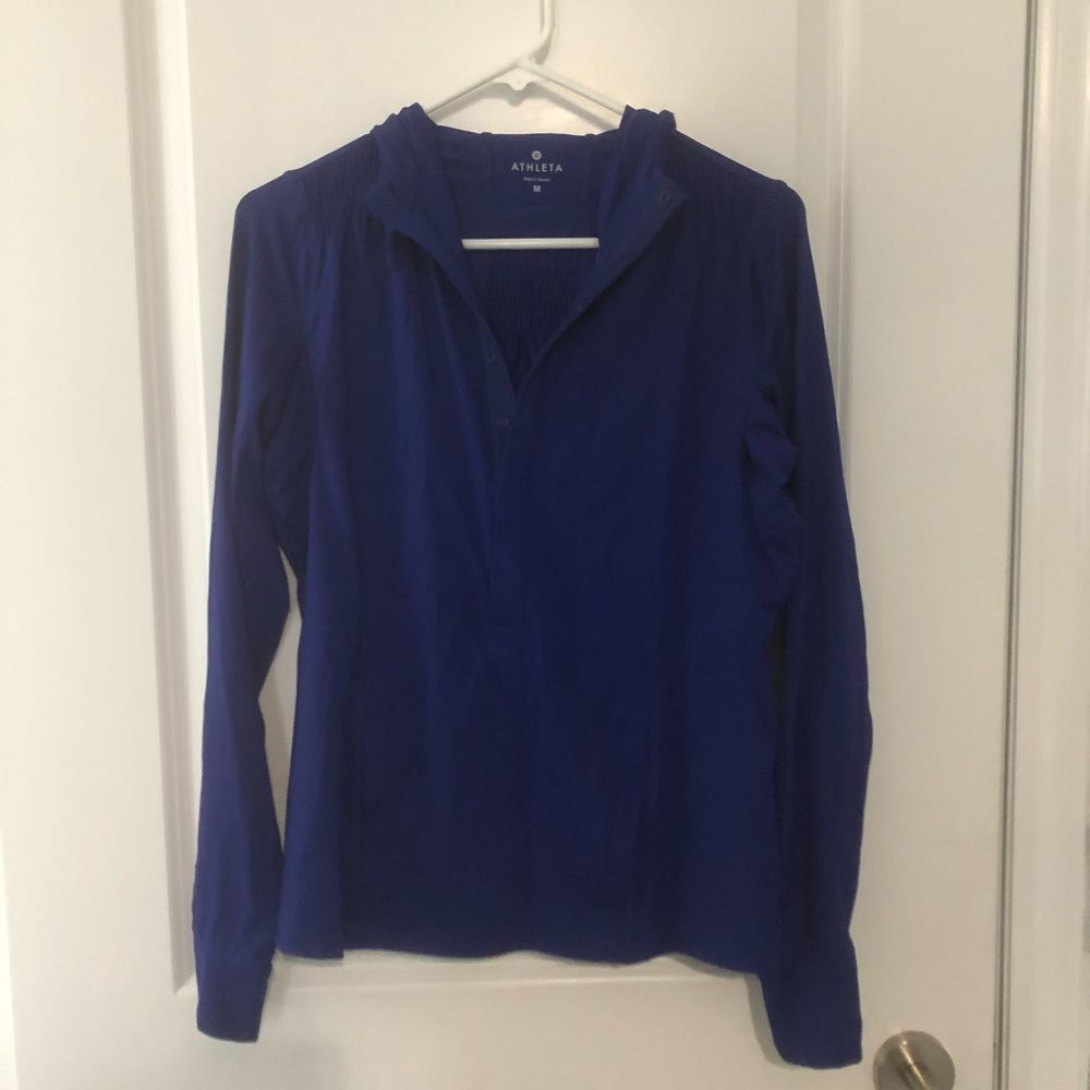 ATHLETA 1/2 snap pullover rashguard hoodie